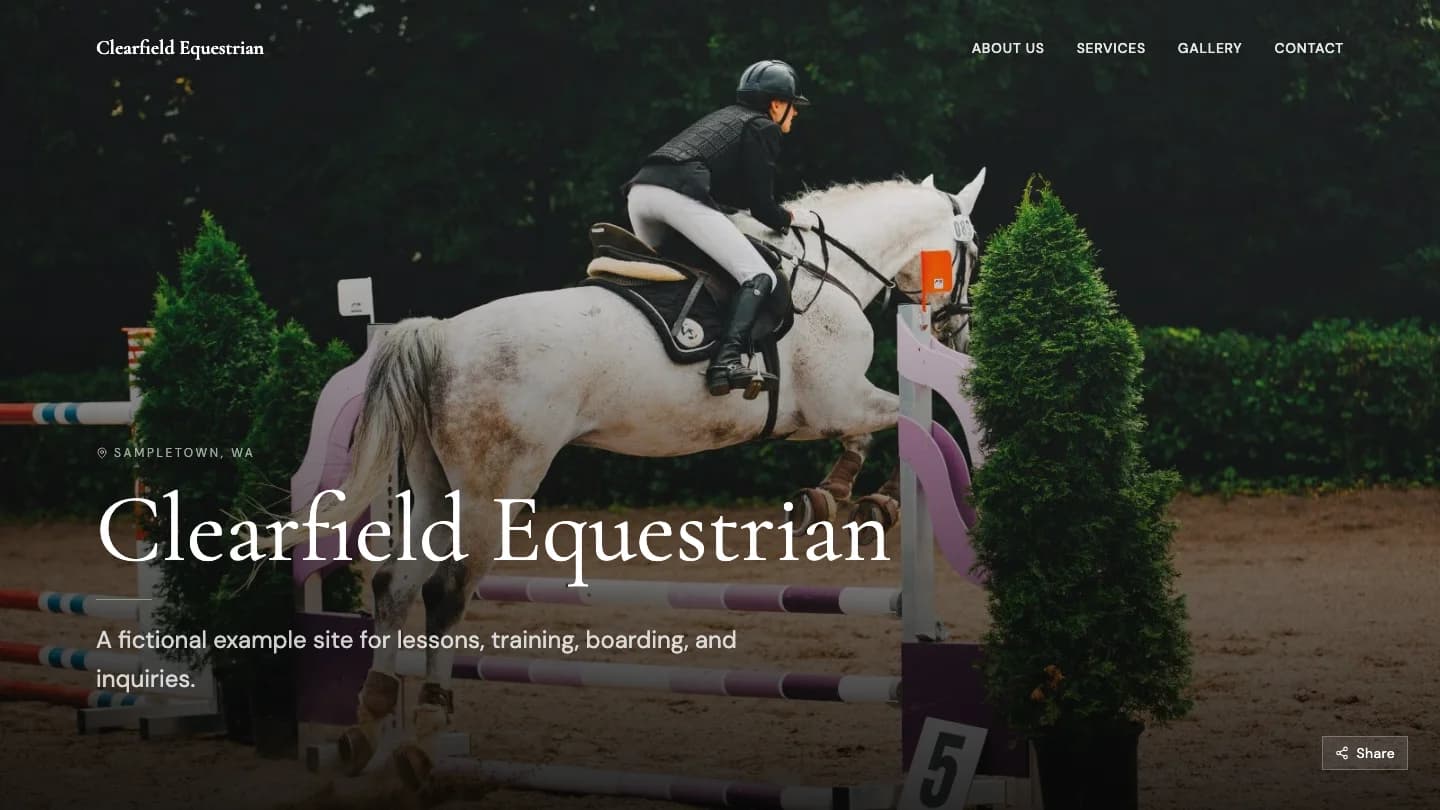Clearfield Equestrian, a BarnLinking demo site